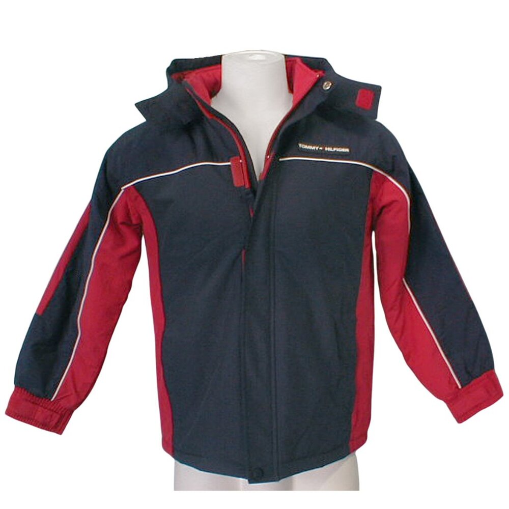 NEW Tommy Hilfiger Boys Winter Jacket! Red, White & Navy Blue Insulated Hood